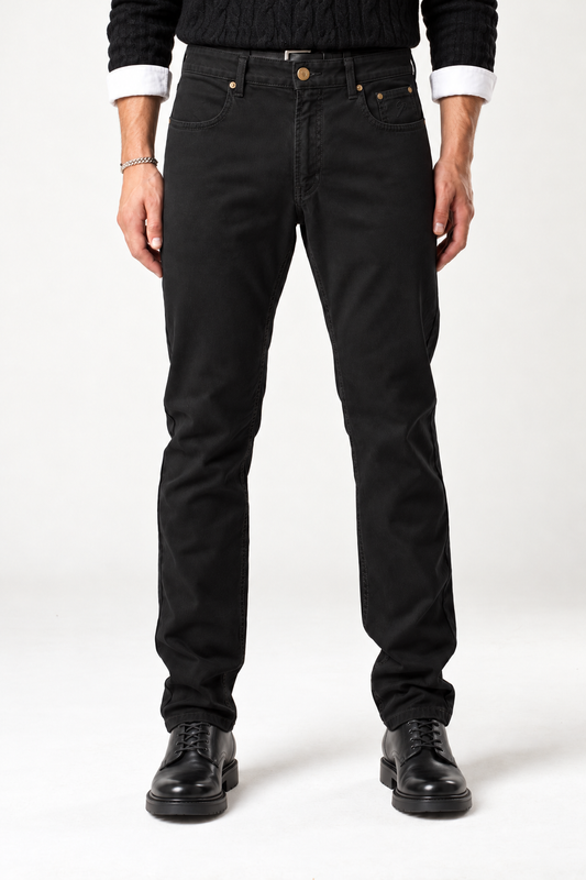 Pantalone 5 tasche gabardine nero