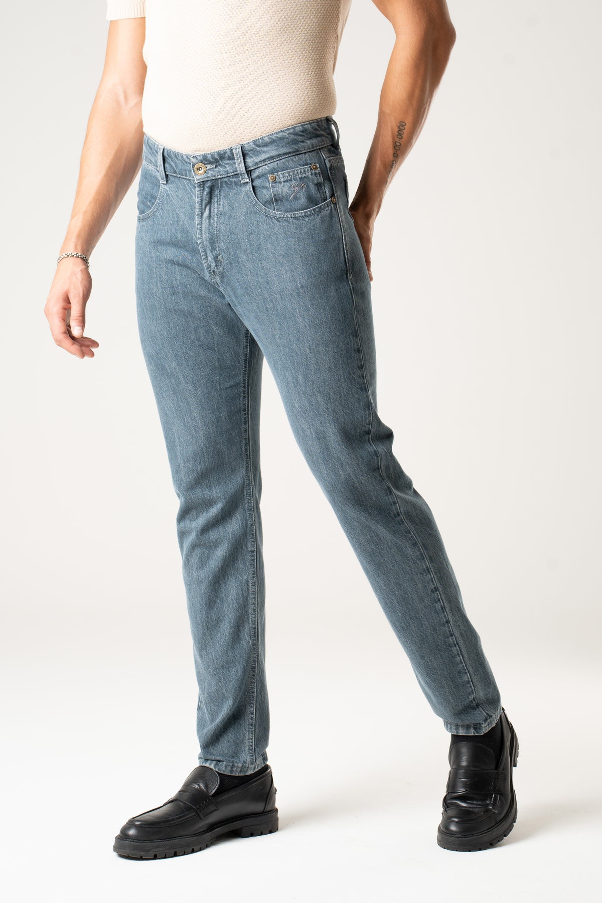 Denim fisso blu