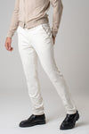 Pantalone chino in gabardina panna