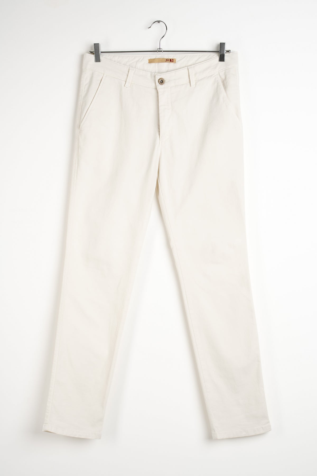 Pantalone chino in gabardina panna