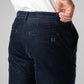Pantalone chino in velluto armaturato effetto denim