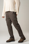 Pantalone cargo tascone in gabardina moro