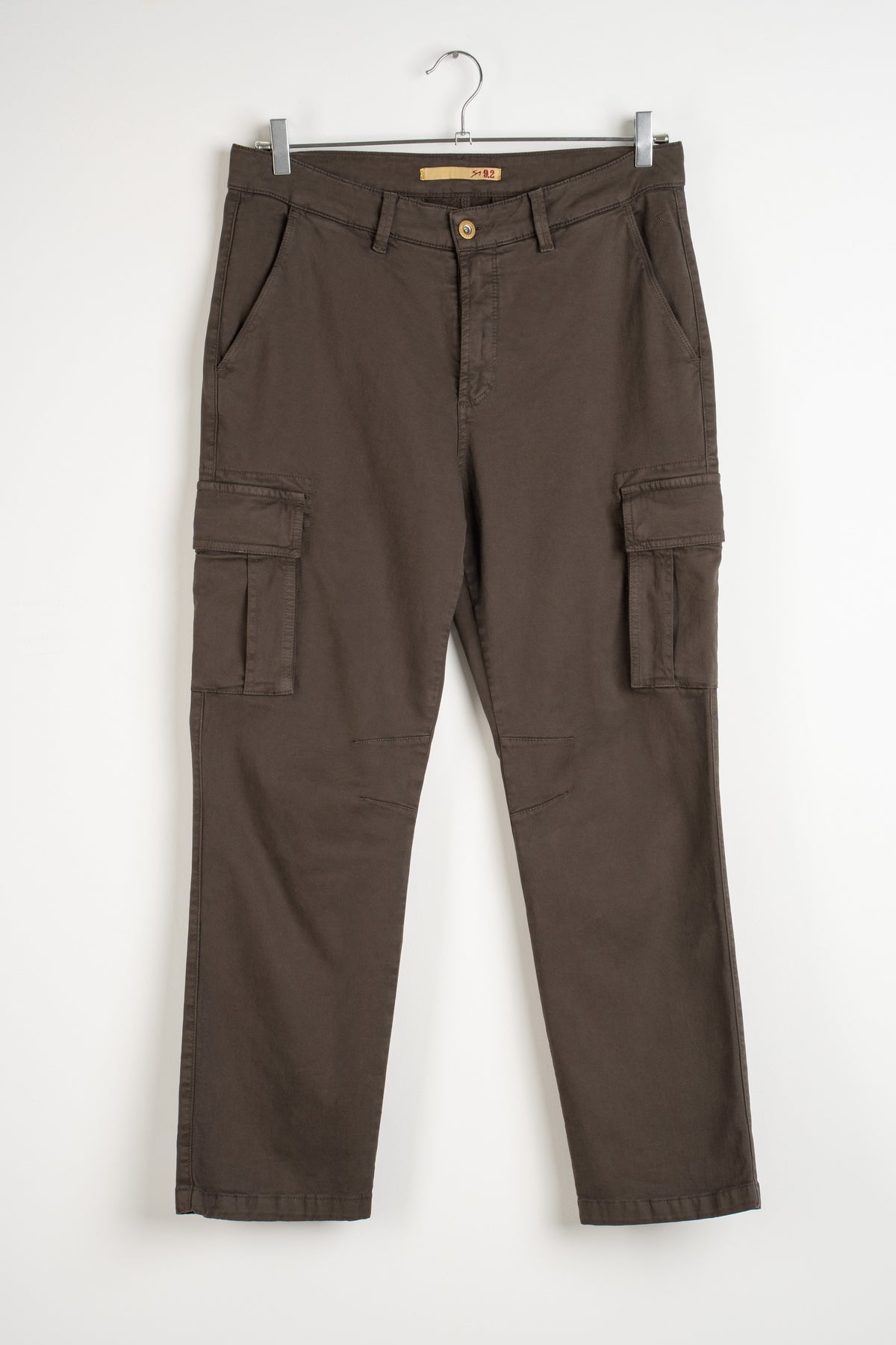 Pantalone cargo tascone in gabardina moro
