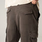 Pantalone cargo tascone in gabardina moro