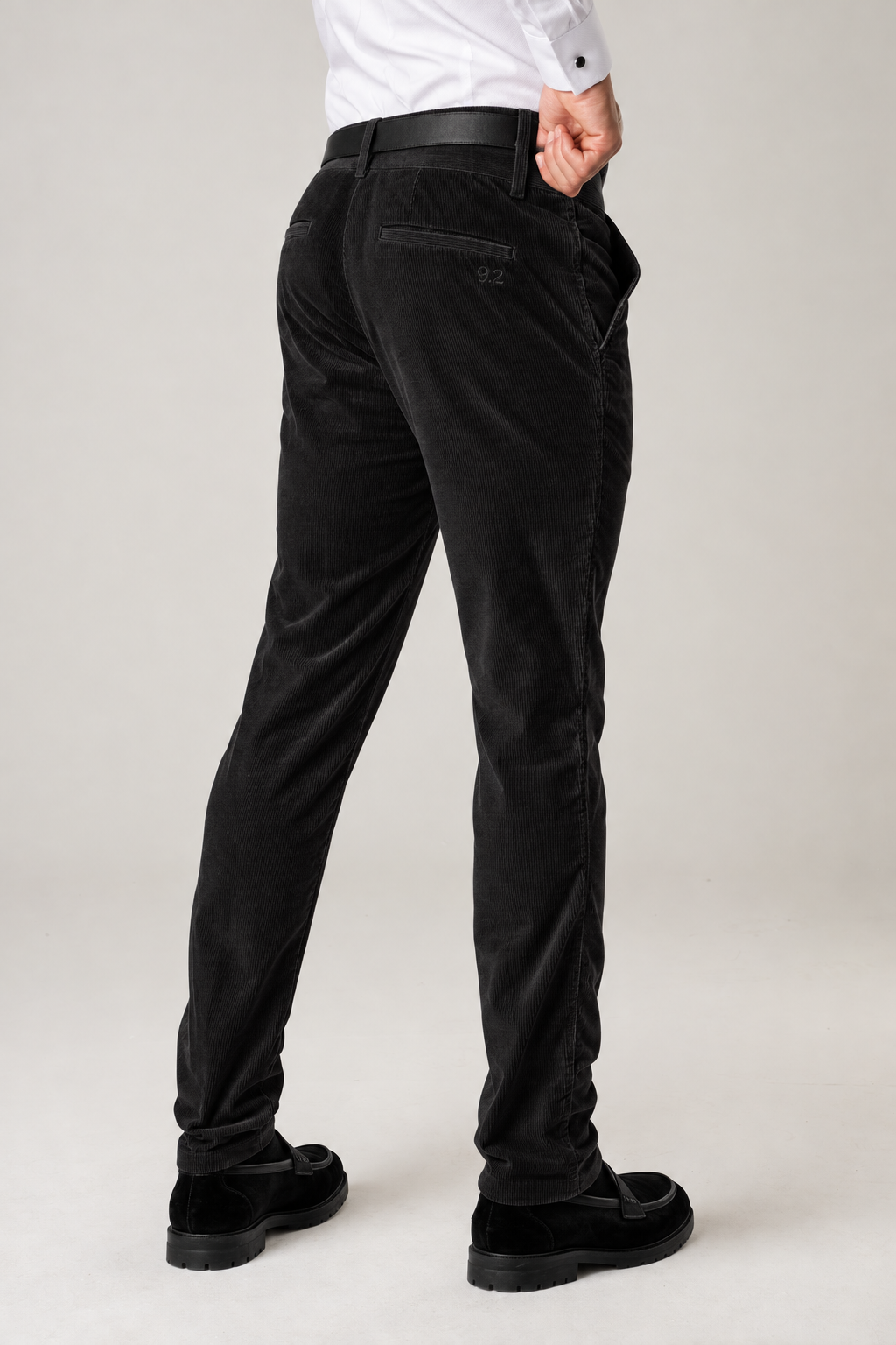 Pantalone chino velluto 1000 righe nero