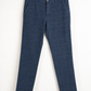 Pantalone chino in gabardina stampa micro indaco