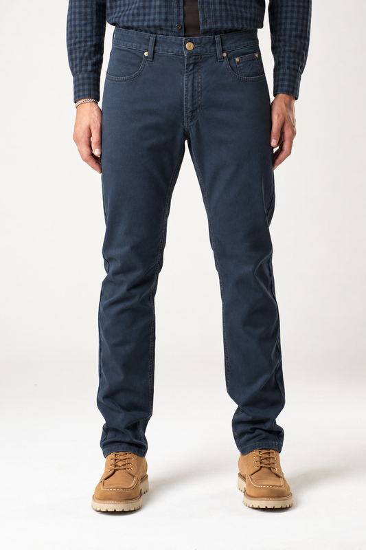Pantalone 5 tasche gabardine blu