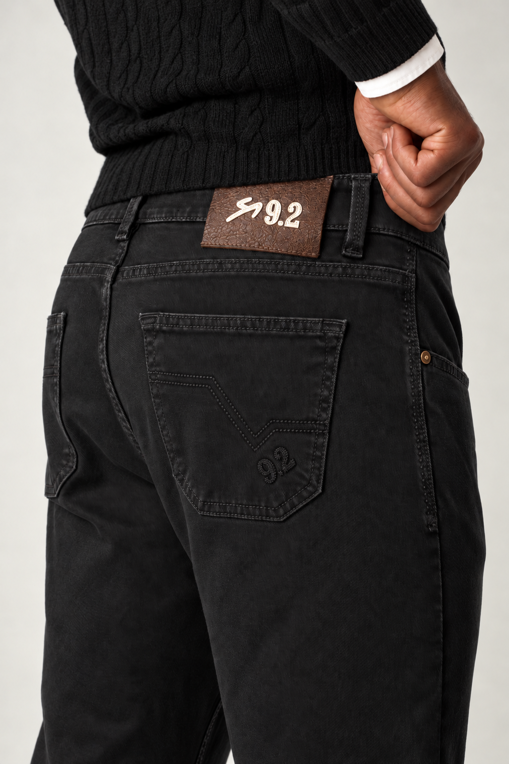 Pantalone 5 tasche gabardine nero