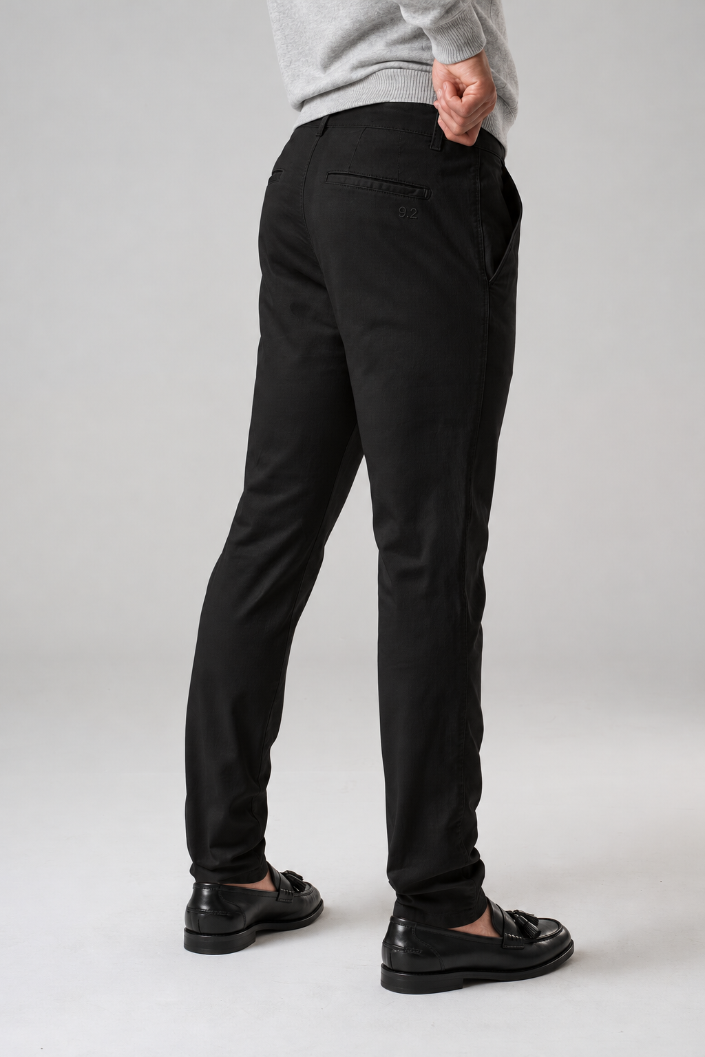 Pantalone chino in gabardina nero
