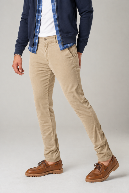 Pantalone chino velluto 1000 righe sabbia