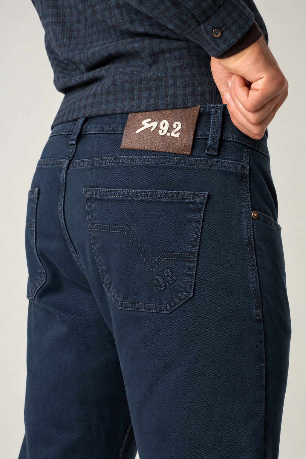 Pantalone 5 tasche gabardine blu