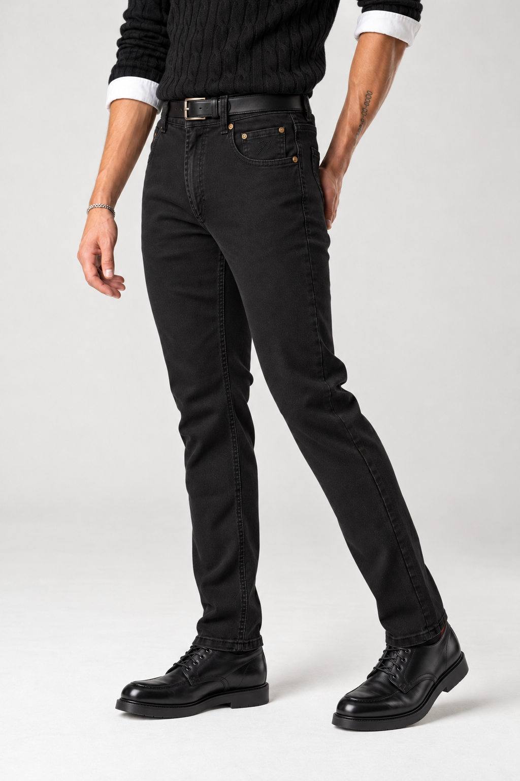 Pantalone 5 tasche gabardine nero