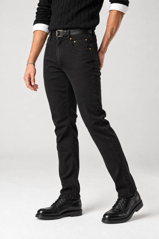 Pantalone 5 tasche gabardine nero