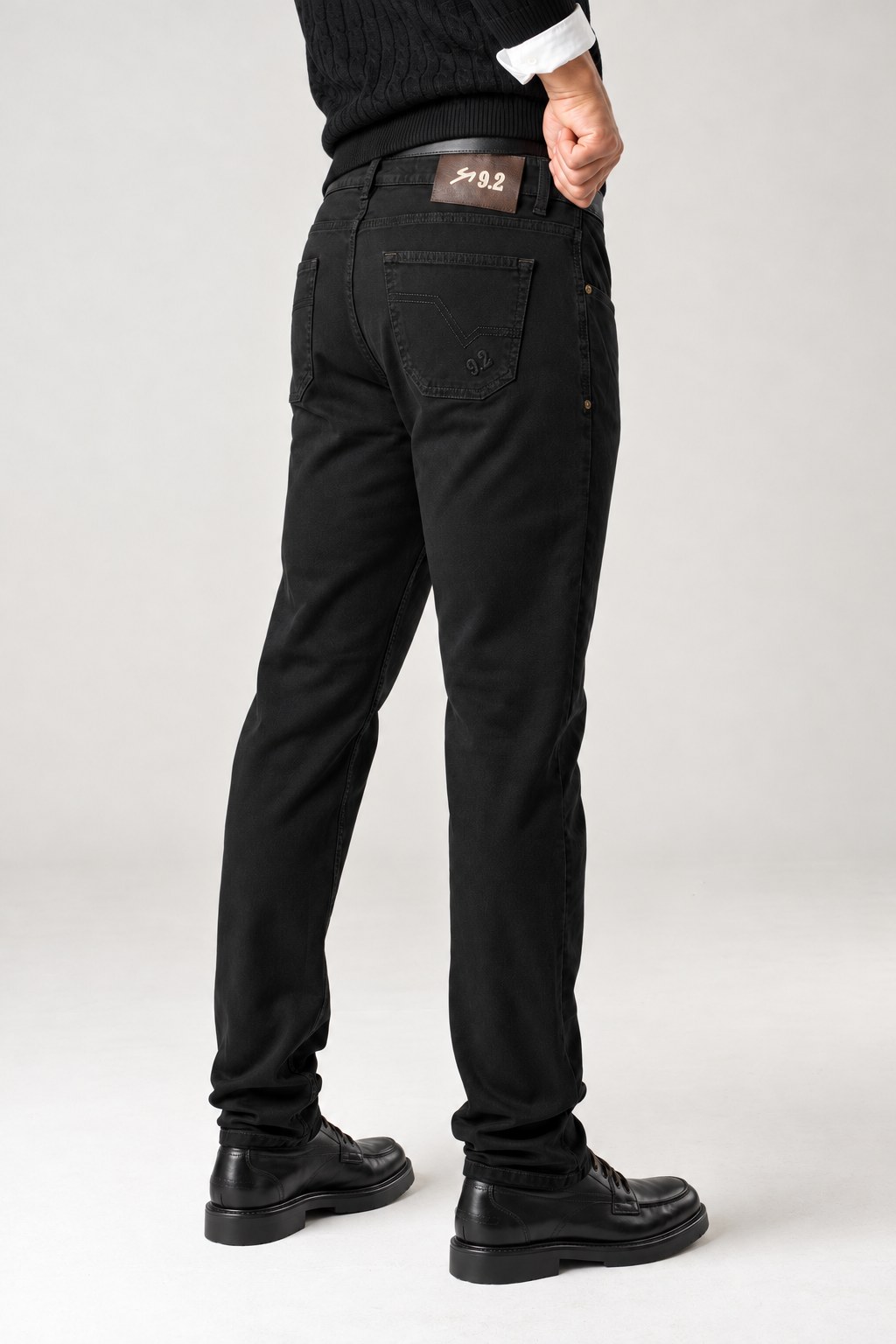 Pantalone 5 tasche gabardine nero
